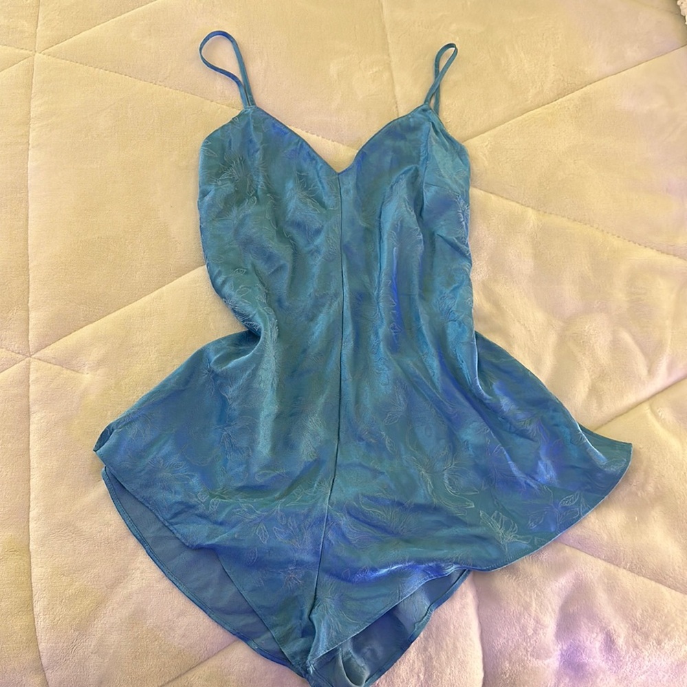 Victoria’s Secret blue slip romper, never worn with tags
